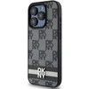 Apple iPhone 15 Pro DKNY odinis dėklas Checkered Mono Pattern & Printed Stripes (DKHCP15LPCPTSSK) juodos spalvos