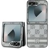 Dėklas DKNY PU Leather Checkered Pattern and Stripe Samsung Galaxy Z Flip6 rusvai gelsvas
