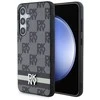 Samsung Galaxy S24 DKNY Odinis Dėklas Checkered Mono Pattern & Printed Stripes (DKHCS24SPCPTSSK) juodos spalvos