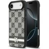 DKNY PU Leather Checkered Pattern and Stripe dėklas skirtas Apple iPhone Air juodos spalvos