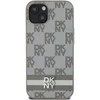 DKNY PU odinis languotas raštas ir dryžuotas dėklas Apple iPhone 13 rusvai gelsvas