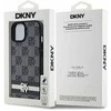 Apple iPhone 13 / 14 / 15 DKNY odinis dėklas Checkered Mono Pattern & Printed Stripes (DKHCP15SPCPTSSK) juodos spalvos