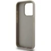 DKNY PU Leather Checkered Pattern and Stripe dėklas telefonui Apple iPhone 15 Pro Max rusvai gelsvas