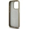 DKNY PU Leather Checkered Pattern Magsafe dėklas telefonui Apple iPhone 15 Pro Max rusvai gelsvas