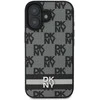Apple iPhone 16 DKNY Checkered Pattern &amp; Printed Stripes (DKHCP16SPCPTSSK) dėklas telefonui juodos spalvos