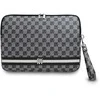 DKNY PU Leather Checkered Pattern and Stripe dėklas nešiojamam kompiuteriui 15/16" juodos spalvos