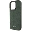 DKNY PU Leather Grid Pattern Magsafe Apple iPhone 16 Pro dėklas telefonui žalios spalvos