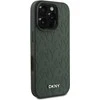 DKNY PU Leather Grid Pattern Magsafe Apple iPhone 16 Pro dėklas telefonui žalios spalvos
