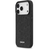 DKNY PU Leather Grid Pattern Magsafe dėklas skirtas Apple iPhone 17 Pro juodos spalvos