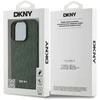 DKNY PU Leather Grid Pattern Magsafe Apple iPhone 16 Pro dėklas telefonui žalios spalvos