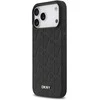 DKNY PU Leather Grid Pattern Magsafe dėklas skirtas Apple iPhone 17 Pro Max juodos spalvos
