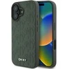 DKNY PU Leather Grid Pattern Magsafe Apple iPhone 16 dėklas telefonui žalios spalvos
