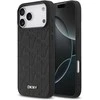 DKNY PU Leather Grid Pattern Magsafe dėklas skirtas Apple iPhone 17 Pro Max juodos spalvos