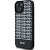 Apple iPhone 13 / 14 / 15 DKNY odinis dėklas Printed Pattern Metal Logo MagSafe (DKHMP15SPSOSPK) juodos spalvos