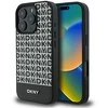 DKNY PU Leather Repeat Pattern Bottom Stripe MagSafe Apple iPhone 16 Pro dėklas telefonui juodos spalvos