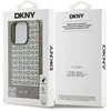 Dėklas DKNY PU odos kartotinio rašto apatinė juostelė MagSafe Apple iPhone 16 Pro Brown
