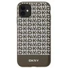 DKNY PU Leather Repeat Pattern Bottom Stripe MagSafe dėklas telefonui Apple iPhone 11 rudos spalvos