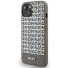 Apple iPhone 13 / 14 / 15 DKNY odinis dėklas Printed Pattern Metal Logo MagSafe (DKHMP15SPSOSPW) rudos spalvos