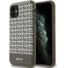 DKNY PU Leather Repeat Pattern Bottom Stripe MagSafe dėklas telefonui Apple iPhone 11 rudos spalvos