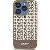 Apple iPhone 15 Pro Max DKNY odinis dėklas Printed Pattern Metal Logo MagSafe (DKHMP15XPSOSPW) rudos spalvos