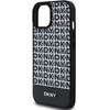 Apple iPhone 13 / 14 / 15 DKNY odinis dėklas Printed Pattern Metal Logo MagSafe (DKHMP15SPSOSPK) juodos spalvos