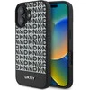 DKNY PU Leather Repeat Pattern Bottom Stripe MagSafe Apple iPhone 16 Plus dėklas telefonui juodos spalvos