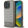Dėklas DKNY PU odos kartotinio rašto apatinė juostelė MagSafe Apple iPhone 16 Pro Brown