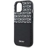 DKNY PU Leather Repeat Pattern Card Pocket dėklas telefonui Apple iPhone 14 juodos spalvos