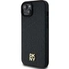Apple iPhone 15 Plus / 14 Plus DKNY odinis dėklas Monogram Pattern Metal Logo MagSafe (DKHMP15MPSHRPSK) juodos spalvos
