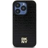 Apple iPhone 15 Pro Max DKNY odinis dėklas Monogram Pattern Metal Logo MagSafe (DKHMP15XPSHRPSK) juodos spalvos