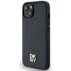 Apple iPhone 13 / 14 / 15 DKNY odinis dėklas Pattern Metal Logo MagSafe (DKHMP15SPSHRPSK) juodos spalvos