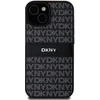 Apple iPhone 13 / 14 / 15 DKNY odinis dėklas Mono Stripe &amp; Metal Logo (DKHCP15SPRTHSLK) juodos spalvos