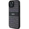 Apple iPhone 13 / 14 / 15 DKNY odinis dėklas Mono Stripe &amp; Metal Logo (DKHCP15SPRTHSLK) juodos spalvos