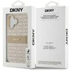 DKNY PU Leather Repeat Pattern Tonal Stripe Apple iPhone 16 Plus dėklas telefonui rožinės spalvos