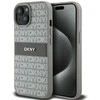 Apple iPhone 13 / 14 / 15 DKNY odinis dėklas Mono Stripe & Metal Logo (DKHCP15SPRTHSLE) beige