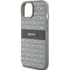 Apple iPhone 13 / 14 / 15 DKNY odinis dėklas Mono Stripe & Metal Logo (DKHCP15SPRTHSLE) beige