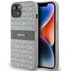 Apple iPhone 13 / 14 / 15 DKNY odinis dėklas Mono Stripe & Metal Logo (DKHCP14SPRTHSLE) beige