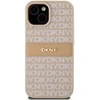 Apple iPhone 13 / 14 / 15 DKNY odinis dėklas Mono Stripe &amp; Metal Logo (DKHCP15SPRTHSLP) rožinės spalvos
