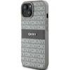 Apple iPhone 13 / 14 / 15 DKNY odinis dėklas Mono Stripe & Metal Logo (DKHCP15SPRTHSLE) beige