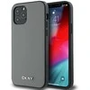 DKNY PU Leather Sidabrinis Metal Logo Magsafe dėklas telefonui Apple iPhone 12/12 Pro pilkos spalvos