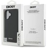 DKNY PU Leather Sidabrinis Metal Logo Magsafe Apple iPhone 16 Plus dėklas telefonui juodos spalvos