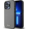 DKNY PU Leather Sidabrinis Metal Logo Magsafe dėklas telefonui Apple iPhone 15 Pro pilkos spalvos