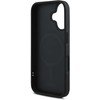DKNY PU Leather Sidabrinis Metal Logo Magsafe Apple iPhone 16 dėklas jūsų telefonui juodos spalvos