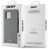 DKNY PU Leather Sidabrinis Metal Logo Magsafe dėklas telefonui Apple iPhone 12/12 Pro pilkos spalvos