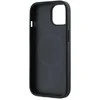 DKNY PU Leather Sidabrinis Metal Logo Magsafe dėklas telefonui Apple iPhone 14 juodos spalvos
