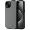 DKNY PU Leather Sidabrinis Metal Logo Magsafe dėklas telefonui Apple iPhone 13 pilkos spalvos