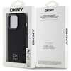 DKNY PU Leather Stack Logo Magsafe dėklas telefonui Apple iPhone 15 Pro Max juodos spalvos