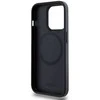 DKNY PU Leather Stack Logo Magsafe dėklas telefonui Apple iPhone 15 Pro Max juodos spalvos
