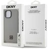 DKNY PU Leather Stack Logo Magsafe dėklas telefonui Apple iPhone 15 pilkos spalvos