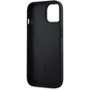 DKNY PU Leather Stack Logo Magsafe Dėklas, skirtas Apple iPhone 15 juodos spalvos